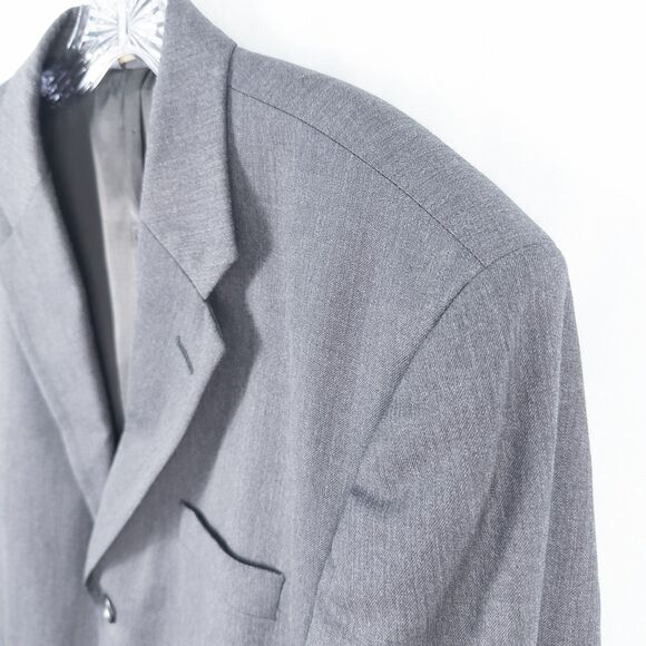 Banana Republic 100% Wool Three Button Blazer Jacket Mens 42R Charcoal Gray - Picture 7 of 16